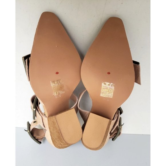 Jeffrey Campbell for Free People Hendrix Heels in Natural Tan Leather Size 5.5 - Picture 5 of 6